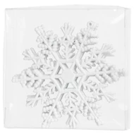 MagicHome karácsonyi dísz, 6 db, hópehely, fehér, karácsonyfára, 12 cm