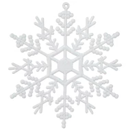 MagicHome karácsonyi dísz, 6 db, hópehely, fehér, karácsonyfára, 12 cm