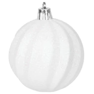 MagicHome karácsonyi gömbök, készlet, 15 db, 3,5-6-8 cm, fehér-ezüst, karácsonyfára