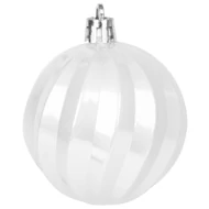 MagicHome karácsonyi gömbök, készlet, 15 db, 3,5-6-8 cm, fehér-ezüst, karácsonyfára