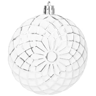 MagicHome karácsonyi gömbök, készlet, 15 db, 3,5-6-8 cm, fehér-ezüst, karácsonyfára