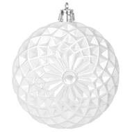 MagicHome karácsonyi gömbök, készlet, 15 db, 3,5-6-8 cm, fehér-ezüst, karácsonyfára