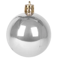 MagicHome karácsonyi gömbök, 8 db, fehér-ezüst-bronz, díszített, karácsonyfára, 5 cm, termékdoboz 36