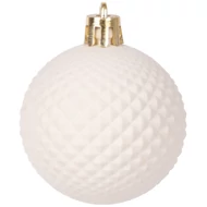 MagicHome karácsonyi gömbök, 8 db, fehér-ezüst-bronz, díszített, karácsonyfára, 5 cm, termékdoboz 36