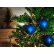 MagicHome karácsonyi gömbök, 6 db, kék, gyöngy, karácsonyfára, 10 cm