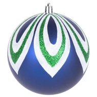 MagicHome karácsonyi gömbök, 4 db, kék, díszítéssel, karácsonyfára, 10 cm