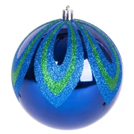 MagicHome karácsonyi gömbök, 4 db, kék, díszítéssel, karácsonyfára, 10 cm