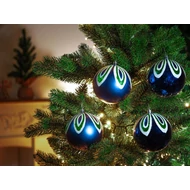 MagicHome karácsonyi gömbök, 4 db, kék, díszítéssel, karácsonyfára, 10 cm