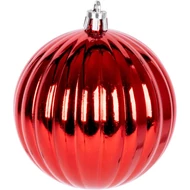 MagicHome karácsonyi gömbök, 14 db, piros-fehér, díszített, karácsonyfára, 8 cm, termékdoboz 24 tubu