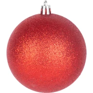 MagicHome karácsonyi gömbök, 14 db, piros-fehér, díszített, karácsonyfára, 8 cm, termékdoboz 24 tubu