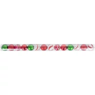 MagicHome karácsonyi gömbök, 14 db, piros-fehér, díszített, karácsonyfára, 8 cm, termékdoboz 24 tubu