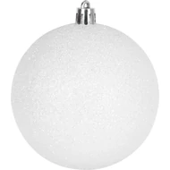 MagicHome karácsonyi gömbök, 14 db, piros-fehér, díszített, karácsonyfára, 8 cm, termékdoboz 24 tubu
