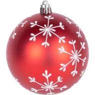 MagicHome karácsonyi gömbök, 14 db, piros-fehér, díszített, karácsonyfára, 8 cm, termékdoboz 24 tubu