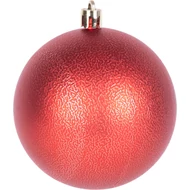 MagicHome karácsonyi gömbök, 14 db, piros-fehér, díszített, karácsonyfára, 8 cm, termékdoboz 24 tubu