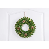 MagicHome karácsonyi koszorú, natúr, aranyozott, 33 cm