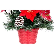 Karácsonyfa MagicHome Karácsony, feldíszített, piros, 41 cm