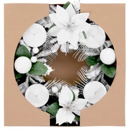 MagicHome karácsonyi koszorú, adventi, fehér, 25 cm