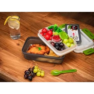 Ételhordó MagicHome, szögletes, 1,2 l, villával/kanállal, 23 x 15 x 8,8 cm