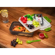 Ételhordó MagicHome, szögletes, 1,2 l, villával/kanállal, 23 x 15 x 8,8 cm