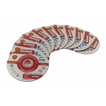 Raider Pro Fémvágó tárcsa készlet 125x1x22,2mm A60T Inox 10db