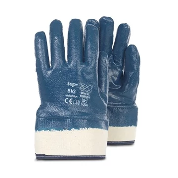 TOP BIG nitril mártott védőkesztyű, duplán márott, erős kopásállóságú, merevített mandzsetta 10