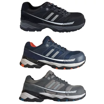 TOP ICE black S1P SRC (HK-002) védőfélcipő, kompozit orrmerevítő, kevlár talplemez, hasított bőr/gyöngyvászon felsőrész 44, FEKETE