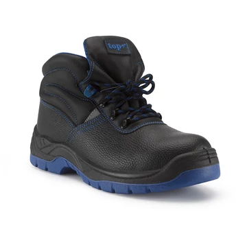 TOP PROTECT MID S1P munkavédelmi bakancs, acél orrmerevítő és talplemez, bőr felsőrész, PU talp 44