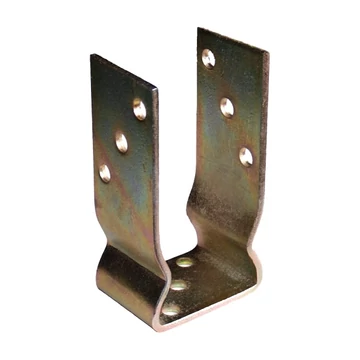 Oszloptalp "U" lecsavarozható rogyasztott  120 x 60 x 120 / 5 mm sárga horgany