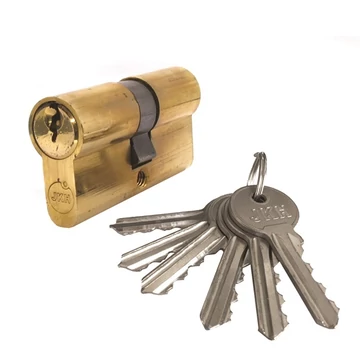 Zárbetét 30/30mm 6 kulcs réz