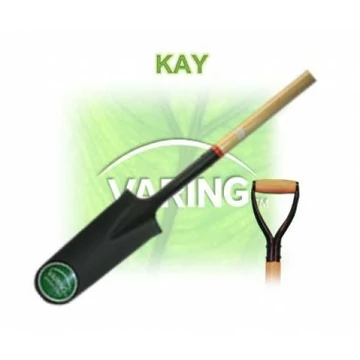 Varing kertészeti ásó lakkozott keményfa Y-nyéllel