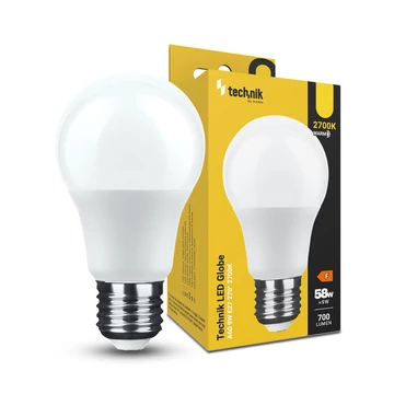 Technik LED izzó A60 9W 2700K