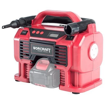 Worcraft CAC-S20Li akkus kompresszor, 20 V, 160 Psi, 11 Bar, LED fény