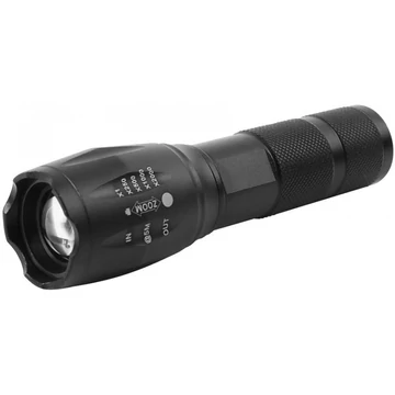 Zseblámpa Strend Pro Flashlight FL001, T6 150 lm, Alu, 2200mAh akkumulátor, Zoom, USB töltés
