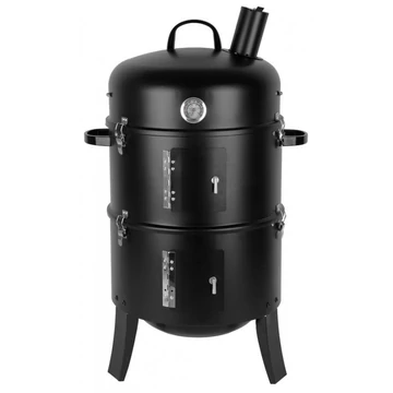 Grill BBQ Smoker, 3 szintes grillező, füstölő, 44x78 cm