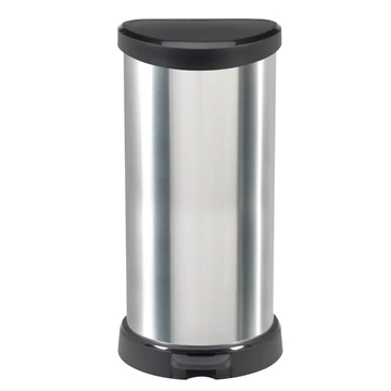 Szemetes kuka Curver® DECO BIN 40L, ezüst/fekete
