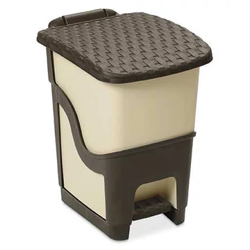 Szemetes kuka DEAhome Rattan 18 lit, fehér, pedálos