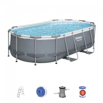 Bestway PUERTO RICO ovális fémvázas medence szett 427 x 250 x 100 cm
