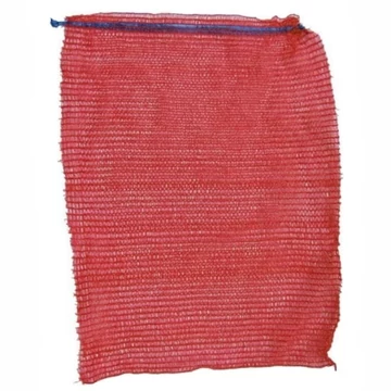 Raschel zsák 50x80 piros szájbekötős