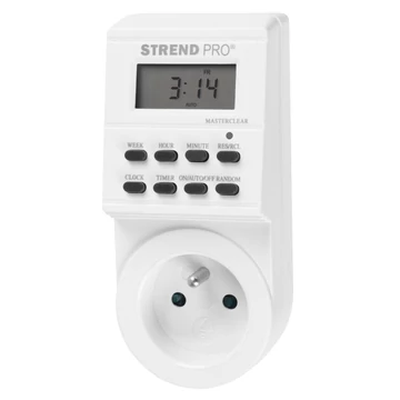 Időzítő Strend Pro, digitális dugó, 230 V, max. 3680 W