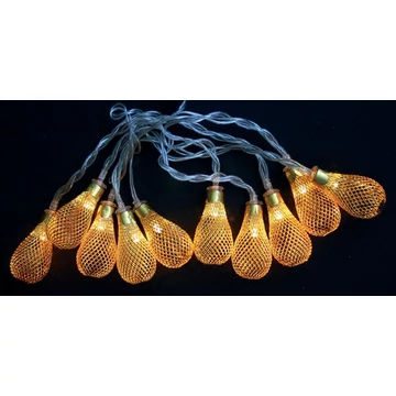 Fényfüzér MagicHome Karácsony Lantern Ball, arany 2x AA, világítás, belső