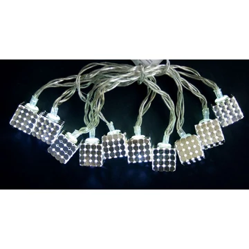 Fényfüzér MagicHome Karácsony Metal Cube, ezüst 2x AA, világítás, belső