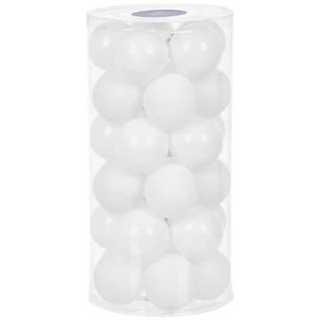 MagicHome karácsonyi gömbök, 30 db, fehér, fényes, mix, karácsonyfára, 6 cm