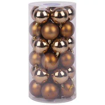 MagicHome karácsonyi gömbök, 30 db, réz, mix, karácsonyfára, 6 cm