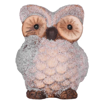 MagicHome karácsonyi szobor, Bagoly, terrakotta,9 x 8 x 9,5 cm