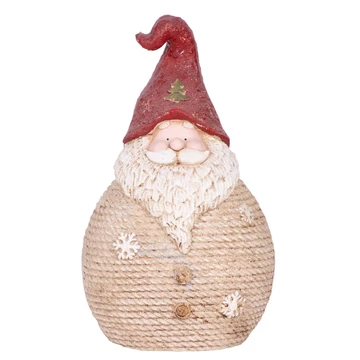 MagicHome karácsonyi szobor, nagy gömbölyű Mikulás, kerámia, 42,5 cm