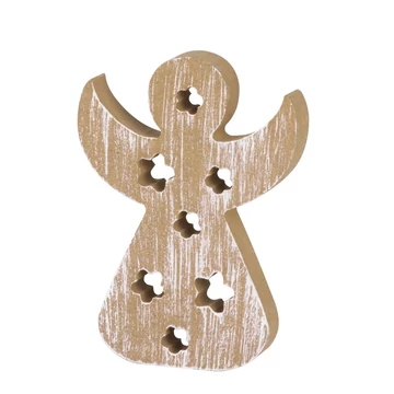 MagicHome karácsonyi Woodeco dekoráció, Angyal, csomag. 5 db, 11 x 8 cm