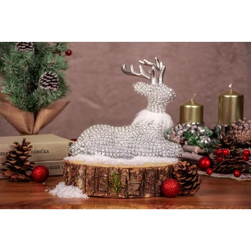 MagicHome karácsonyi dekoráció, Ülő rénszarvas, 19 x 17 cm
