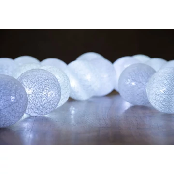 Fényfüzér MagicHome Cottonball, White, 16 LED hideg fehér, IP 20, egyszerű világítás, megvilágítás, L-3 m