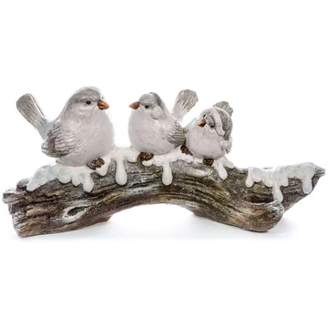 MagicHome karácsonyi dekoráció, Gerlicék az ágon, kerámia, 57x 20,5 x 25 cm