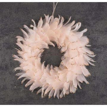 MagicHome karácsonyi koszorú, pelyhes, rózsaszín, felfüggeszthető, 35 cm